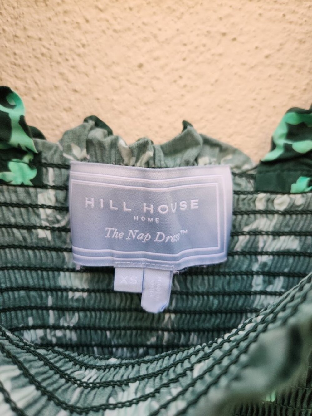 Hill House Ellie Nap Smocked Midi Dress in Green Botanical - Picture 5 of 7